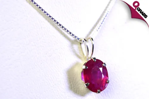 For QR325 get a Stunningly Sophisticated Ruby Gem Necklace with a Silver Chain & Pendant (QR1200 Value)